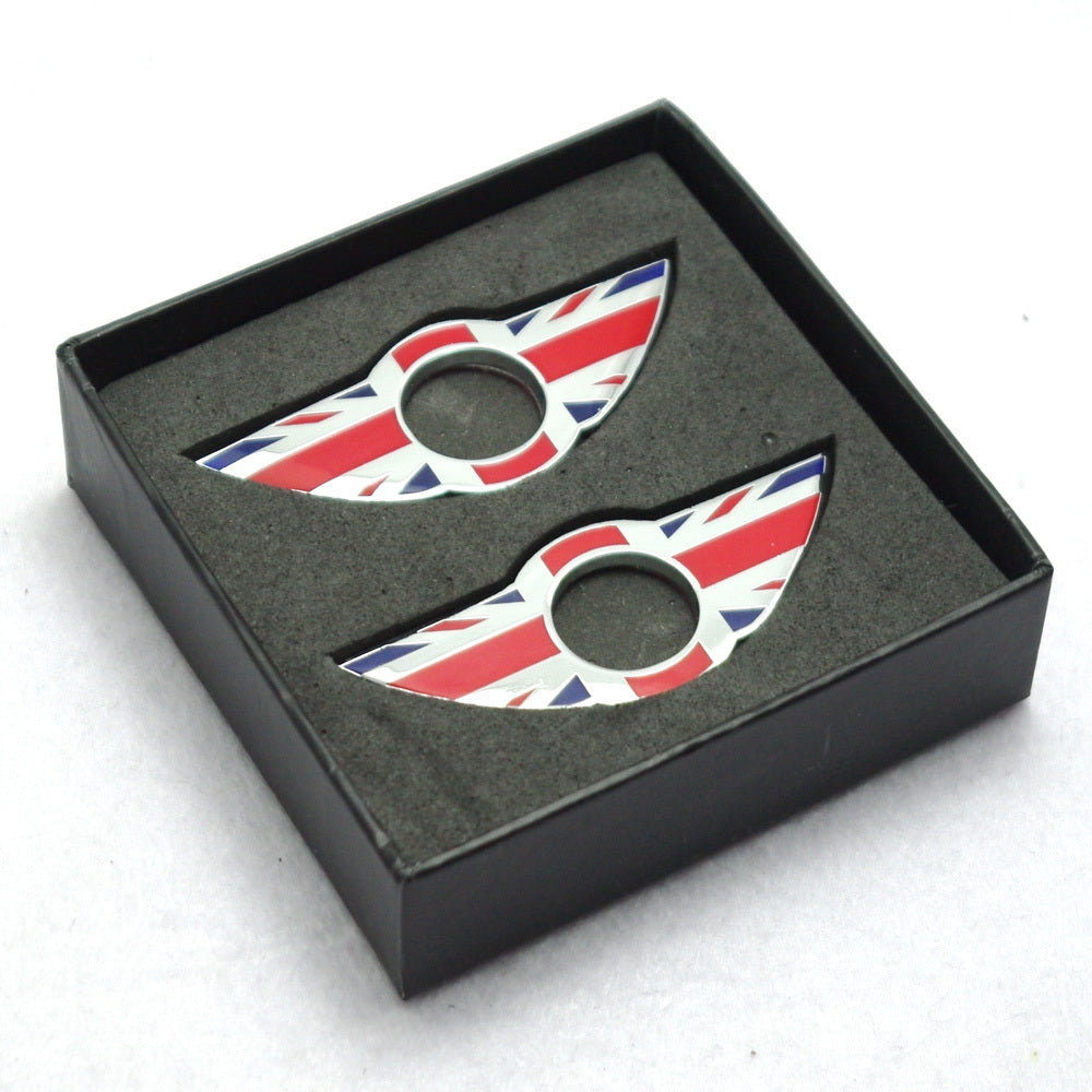 Angel Wing Union Jack DOOR LOCK KNOB PIN DECOR RING for MINI COOPER (2 DOOR)