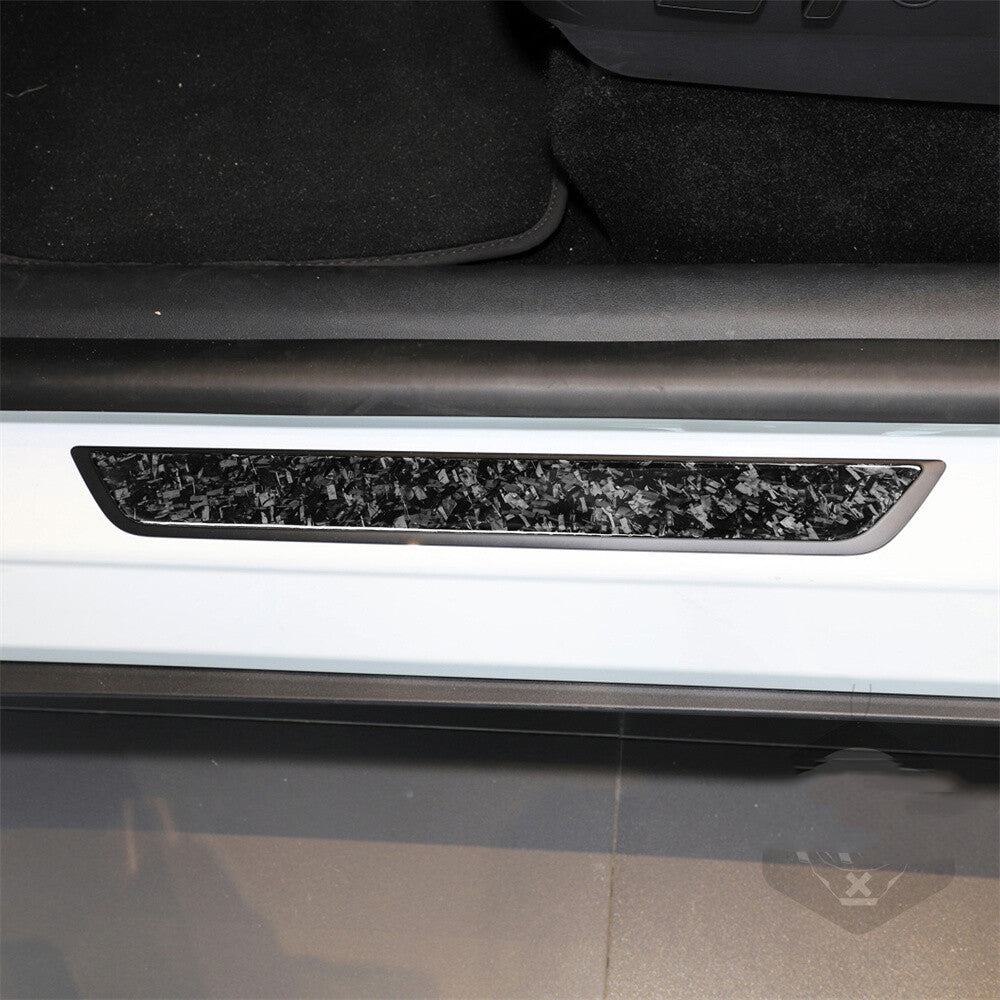 4Pcs Forged Carbon Fiber Door Sill Scuff Guard Cover for Tesla Model 3 Y 2017-23