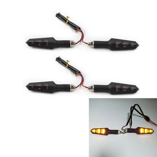 4x Universal 6 LED Motorcycle Motorbike Turn Signal Indicators Light Lamp Amber Q