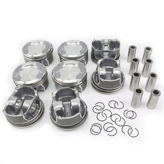 8 Engine Pistons Set ¦µ24mm For W222 W166 W221 4.6L 4.7L ¦µ92.9mm n