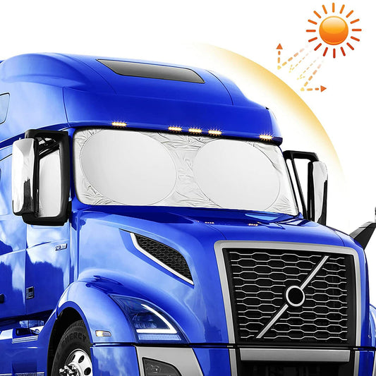 Large windshield and side window sunshade for Volvo 2-in-1 semi-trucks - n