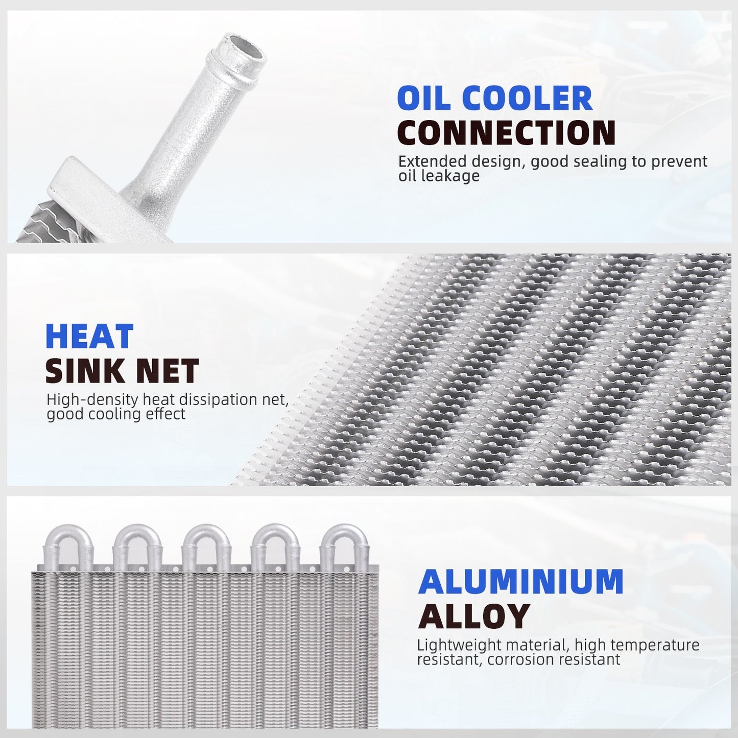 5/16”Aluminum 10 Rows Remote Transmission Oil Coolers Radiator Converter Kit Q
