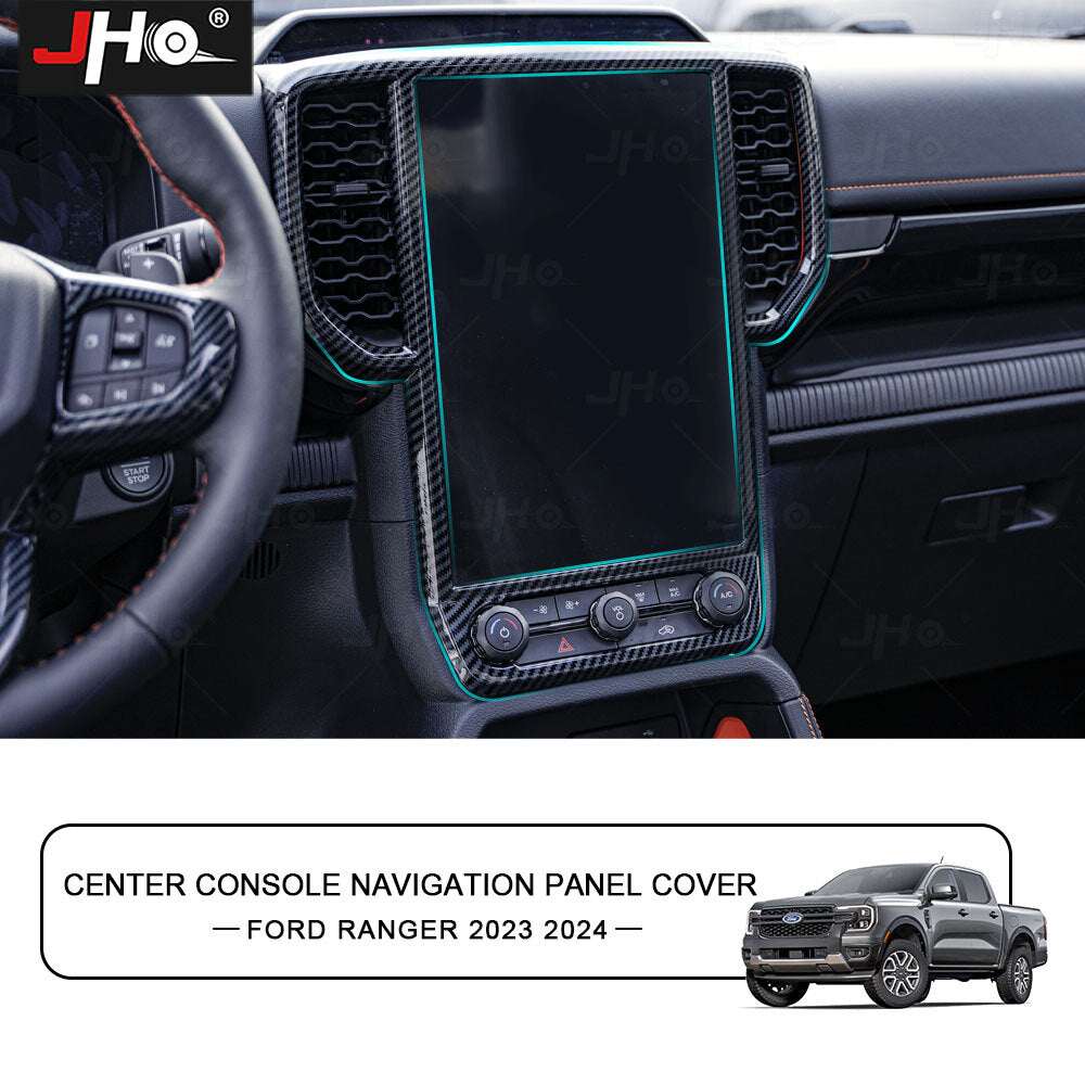 Carbon Fiber Interior Central Control Trim Panel Cover for Ford Ranger 2023 2024