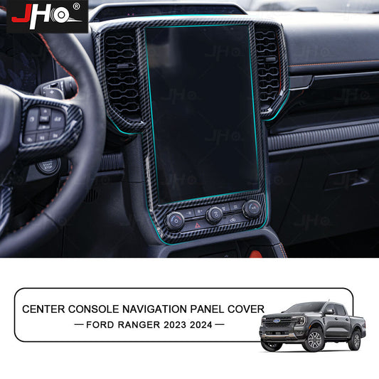 Carbon Fiber Interior Central Control Trim Panel Cover for Ford Ranger 2023 2024