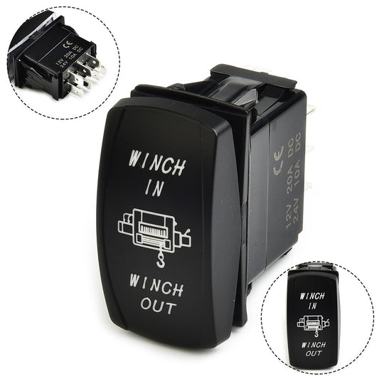 1 Winch In Out Switch with Blue LED 7-Pin Momentary Switch, Easy to Connect