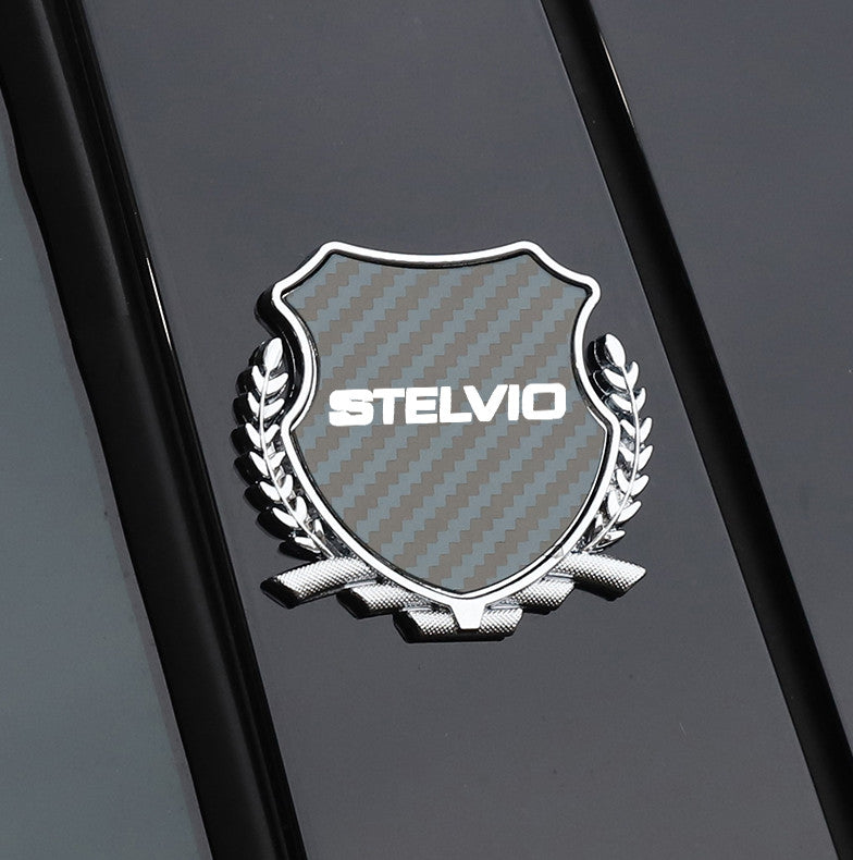 3 Piece for Alfa Romeo Multimedia Center Console Badge Black Sticker Giulia- v
