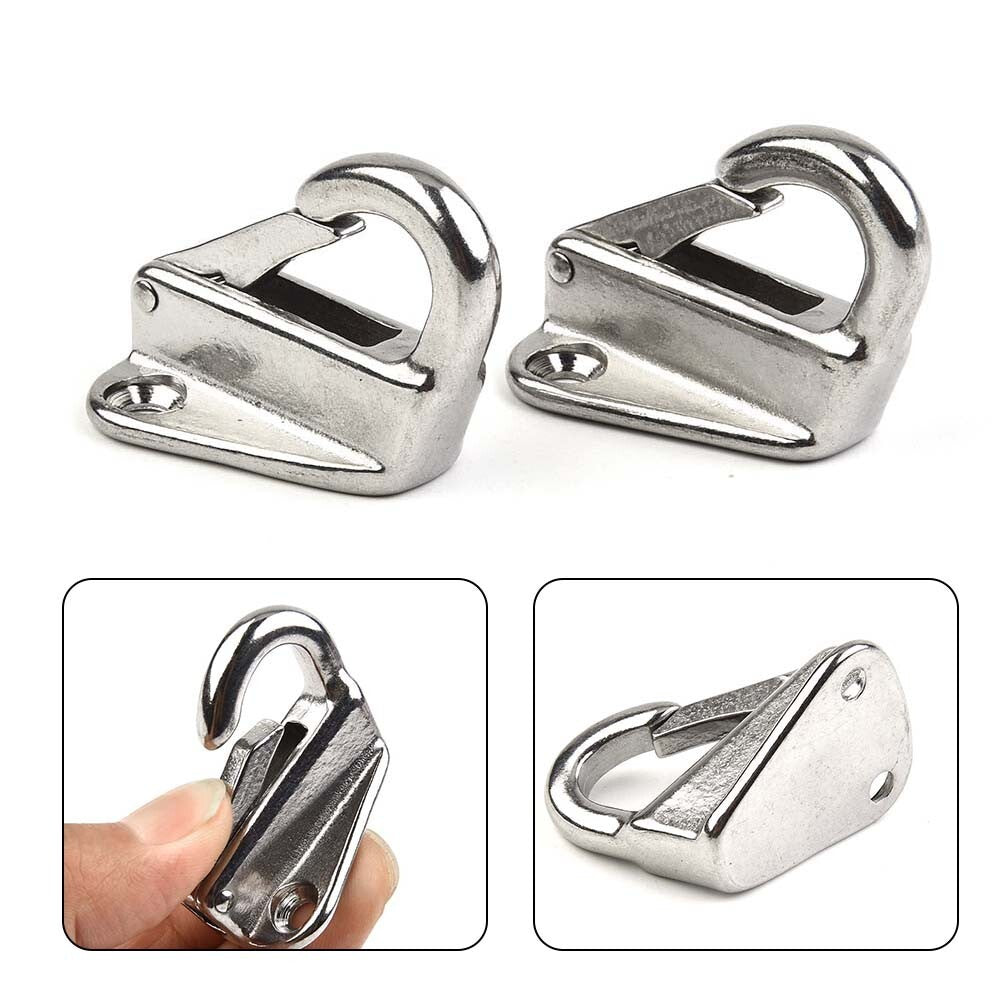 2Pcs Marine 316 Stainless Steel Spring Snap Fending Hook Fender Boat Hardware v