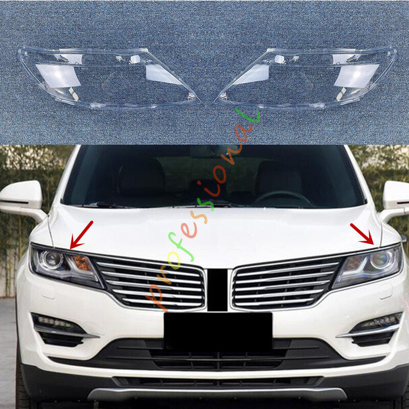 for Lincoln MKC 2015-2019 Both Side Headlight Clear Lens Replace Cover + Sealant