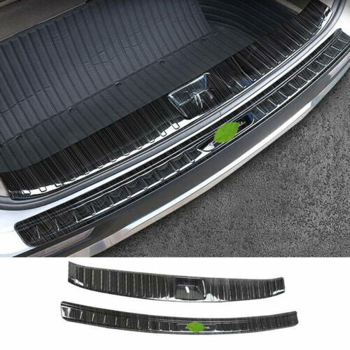 for Kia Carnival 2022-2024 Black Inner+Outer Rear Bumper Protector Sill Cover 2P