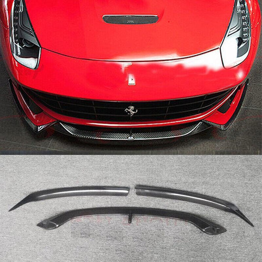 Carbon fiber front bumper lip diffuser for Ferrari F12 EM style (2013-2018)