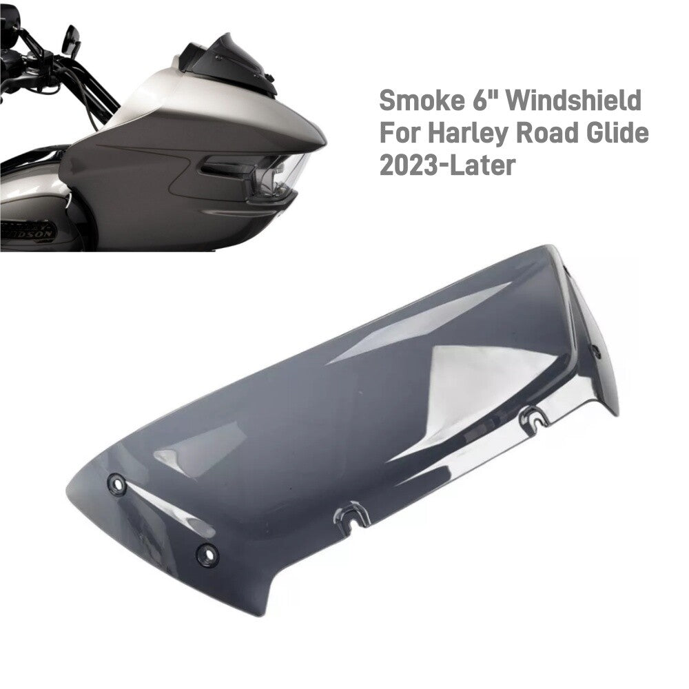Smoke 6''Wave Windscreen Windshield for Harley Road Glide CVO ST FLTRXSTSE 24-up