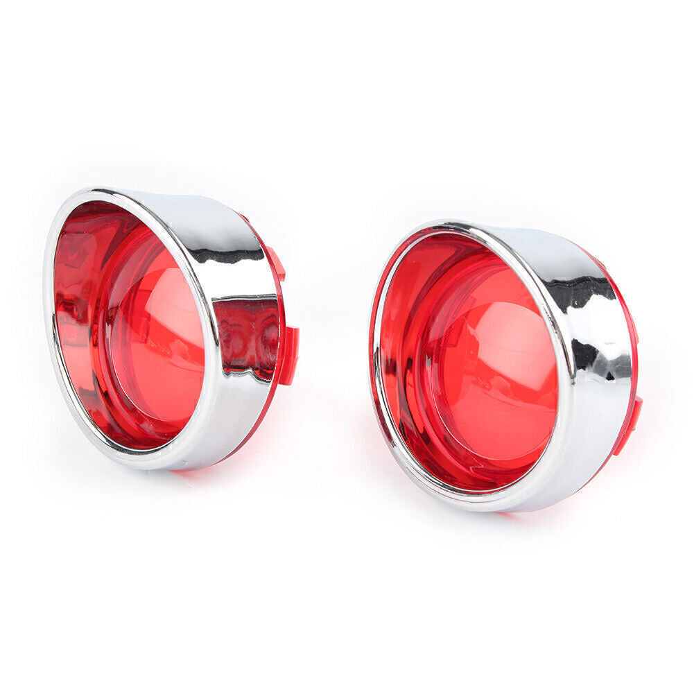 for Harley Touring Glide Road King Red Turn Signal Light Lens Cover Bezels Q