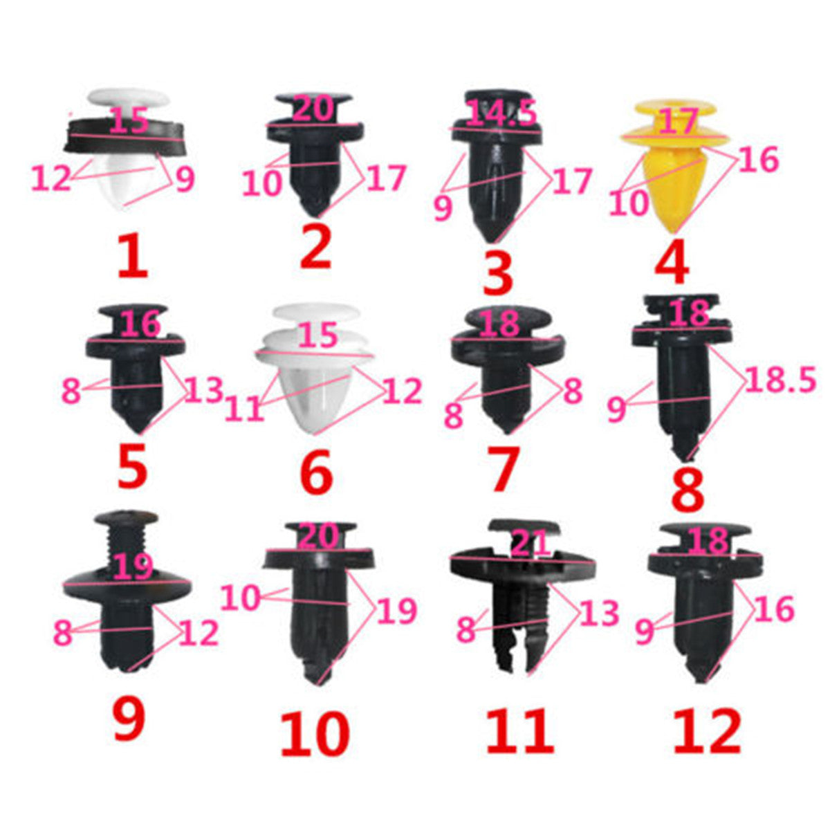 150PCS Car Door Panels Bumper Cover Auto Fender Plastic Fasteners Accessories