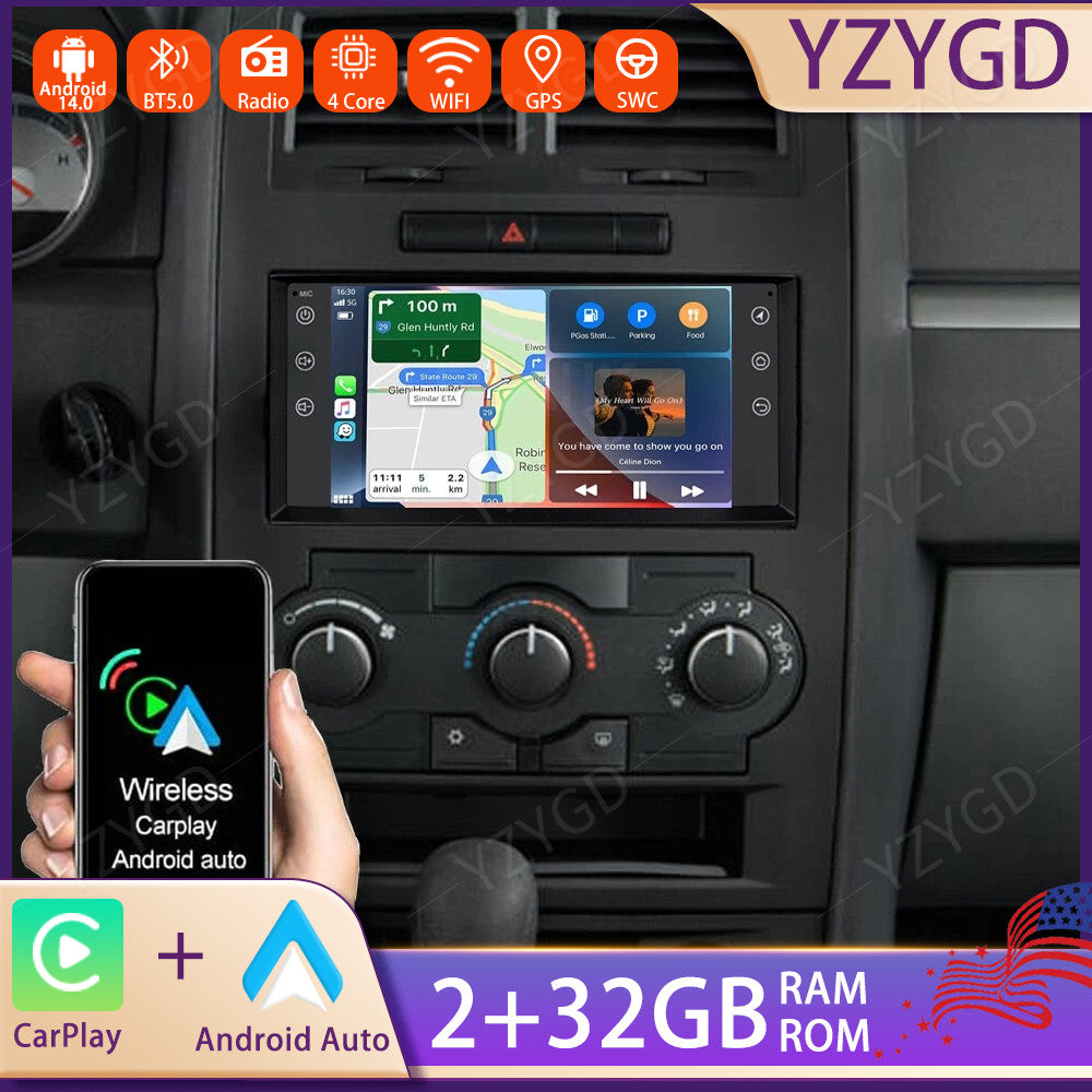 7 for Dodge for Charger 2008-2010 Apple Carplay Car Radio Android 14 GPS BT Screen