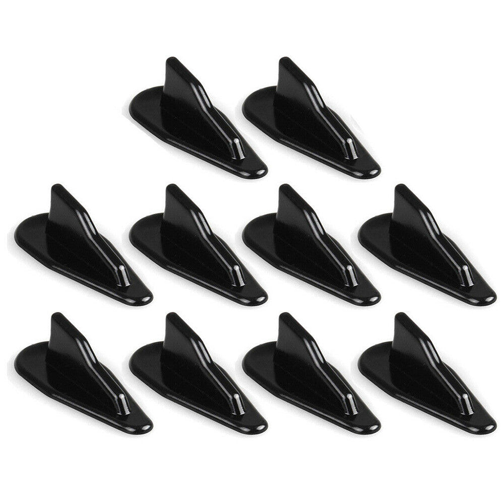 10x Universal Black EVO-Style Roof Shark Fins Spoiler Wing Kit Vortex Generator Q