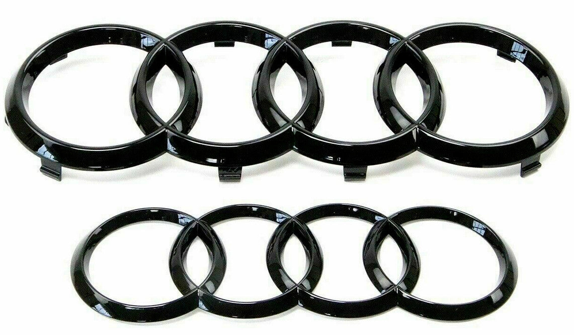 Suitable for Audi S6 range hood, rear ring, front grille, rear trunk badge, Quattro S line, gloss black