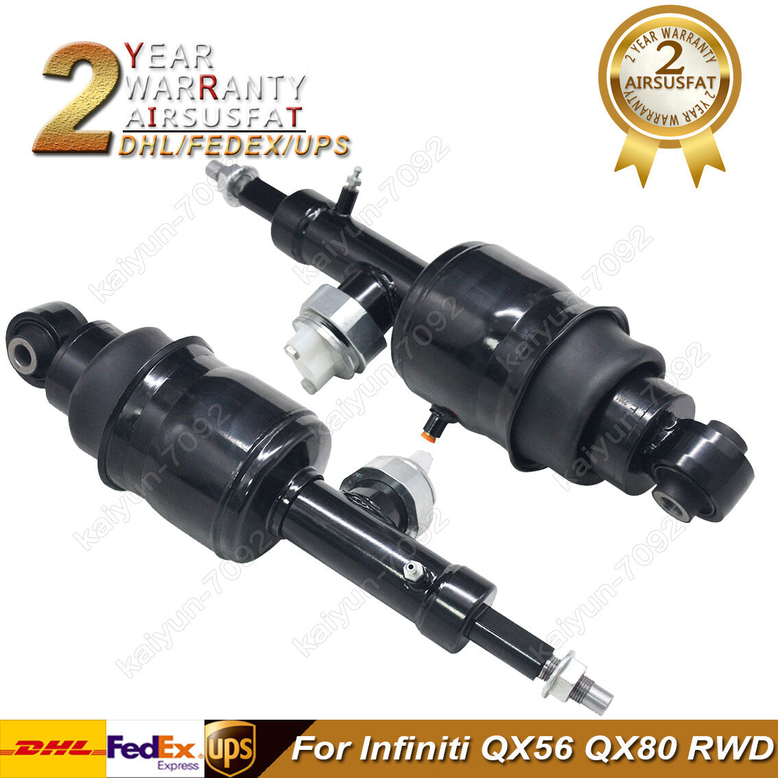 Pair for Infiniti QX56 QX80 RWD 2011-2021 Rear Air Suspension Struts Assembly