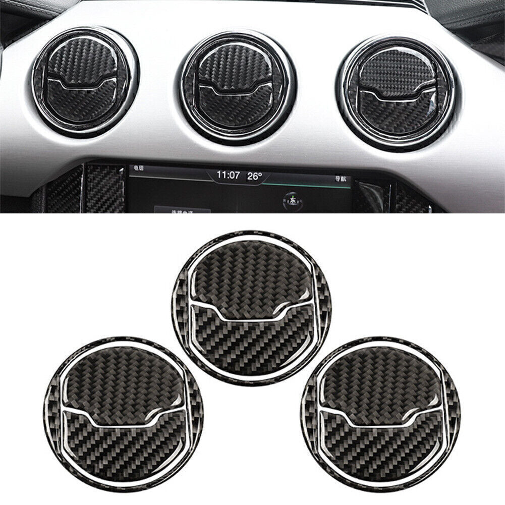 for Ford for Mustang 2015-2019 9x Carbon Fiber Interior Air Vent Outlet Frame Trim