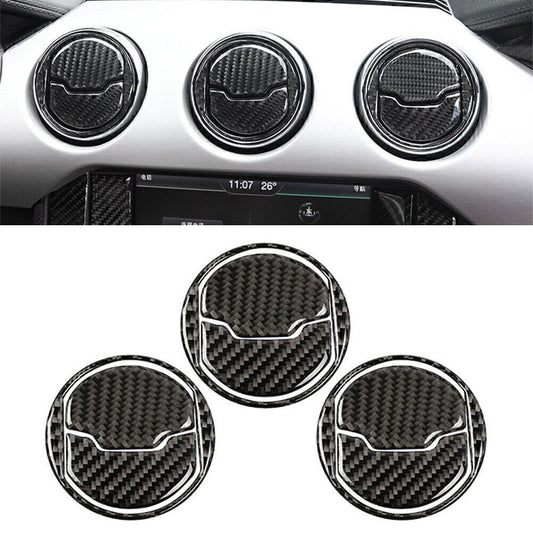 for Ford for Mustang 2015-2019 9x Carbon Fiber Interior Air Vent Outlet Frame Trim