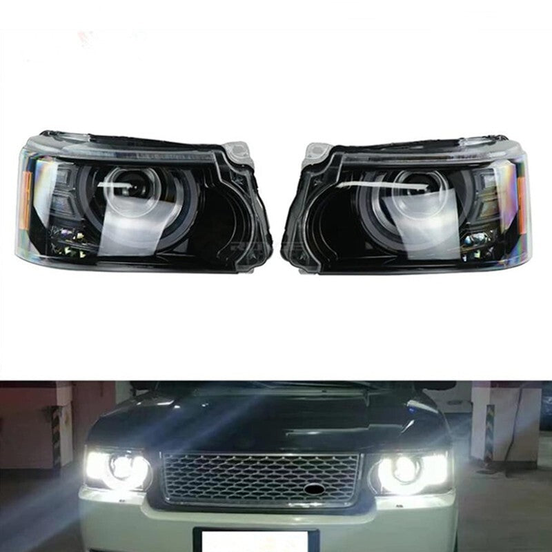 Pair for Defender Style Head Light Assembly for Range Rover Vogue L322 2010-2012