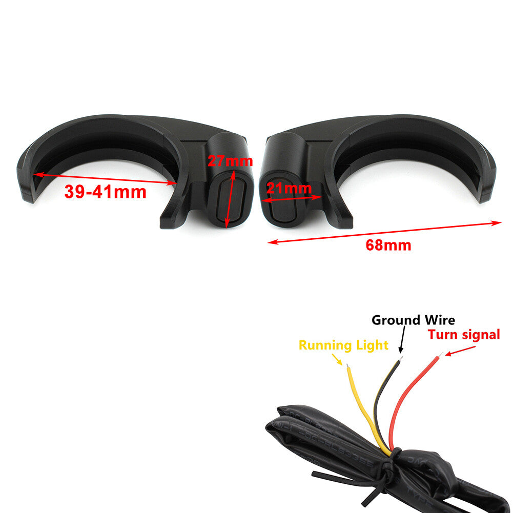 LED Front Turn Signal Light fit for Harley 39-41mm Front Fork Shock Absorber