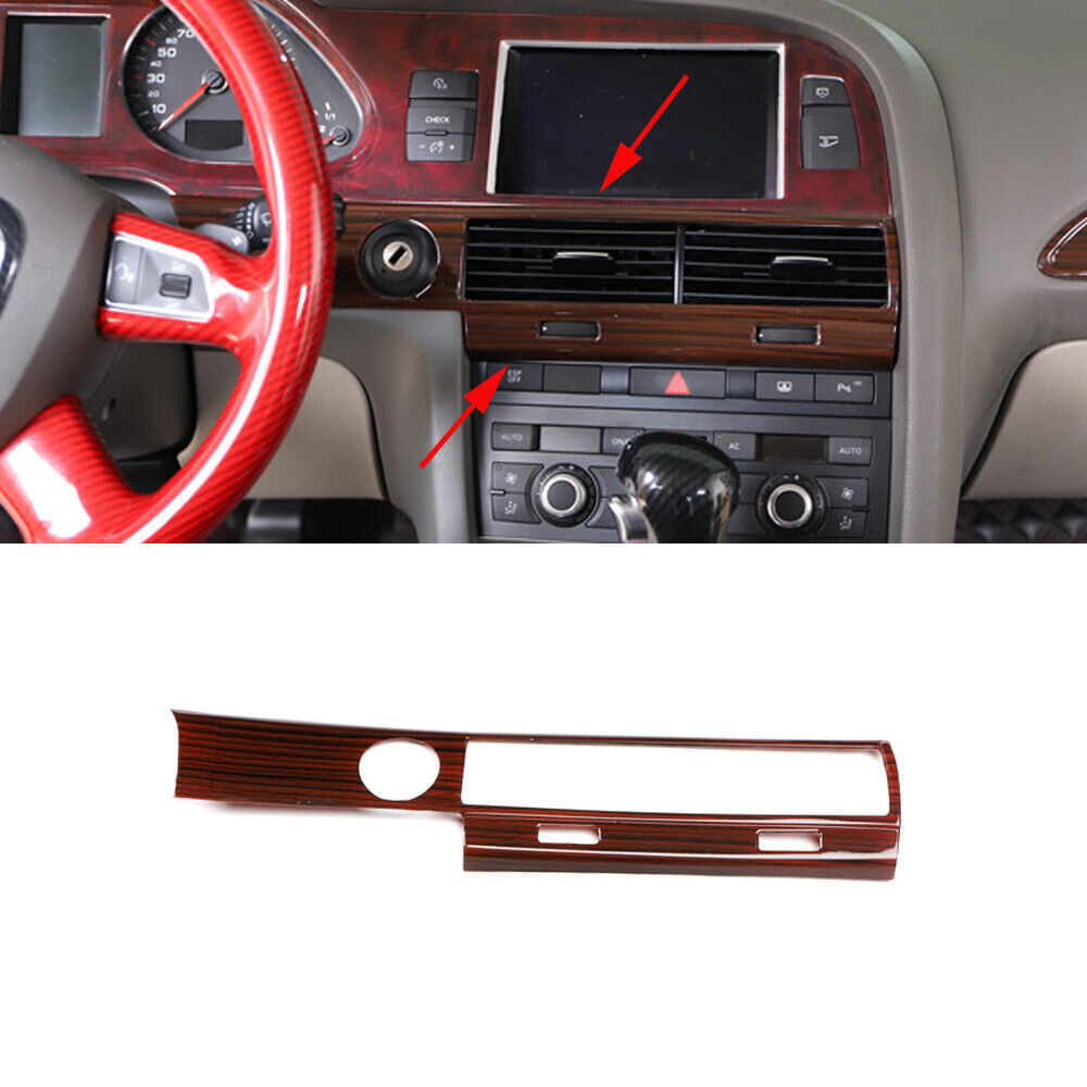 for Audi A6 2008-2011 Peach Wood Grain Middle Console Air Outlet Vent Cover Trim