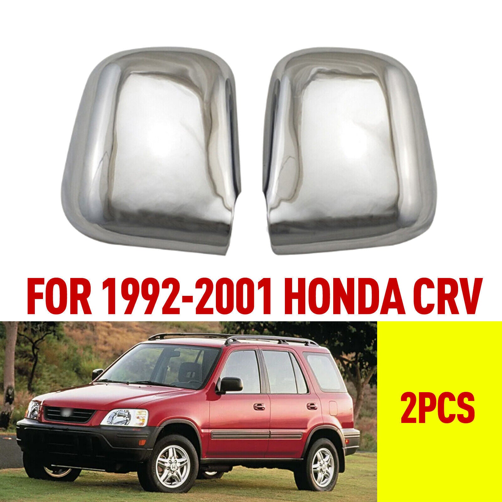 2pcs For 1992-2001 for Honda CRV ABS Chrome Rearview Mirror Side Cover Housing Trim