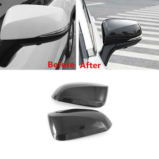 Carbon fiber 2-piece side mirror cover trim for Toyota RAV4 2019 - 2023
