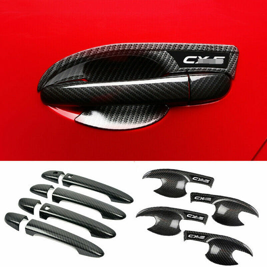 for Mazda CX-5 CX5 2017-2021 Door Handle+Door Bowl Trim Cover W/ for Smart Key Holes