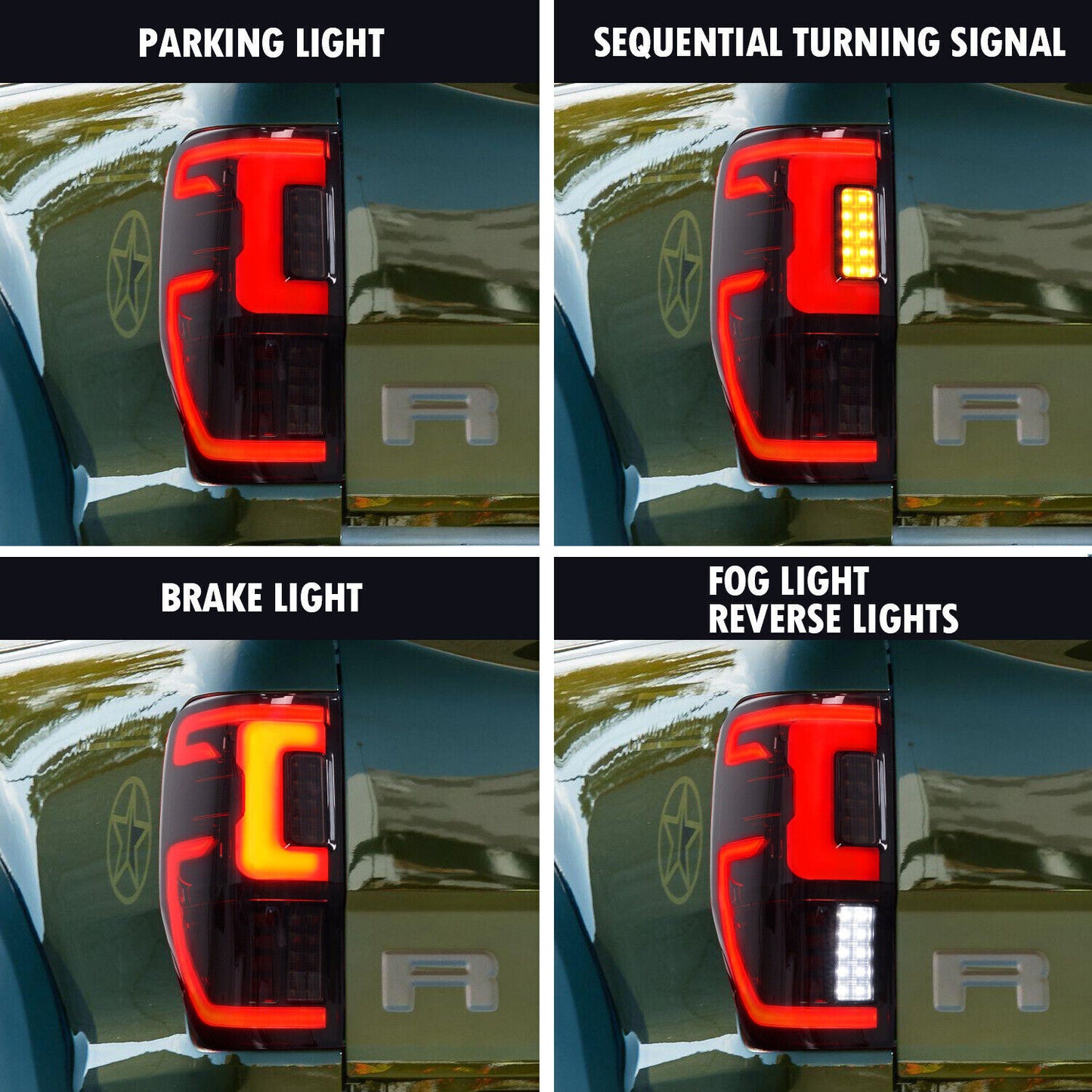 LED taillight assembly and signal lights for Ford Ranger 2012-2019