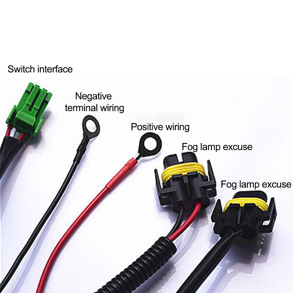 H11 H8 H16 Fog Light Wiring Harness LED Indicator Switch Kit 12V 40A Relay - n