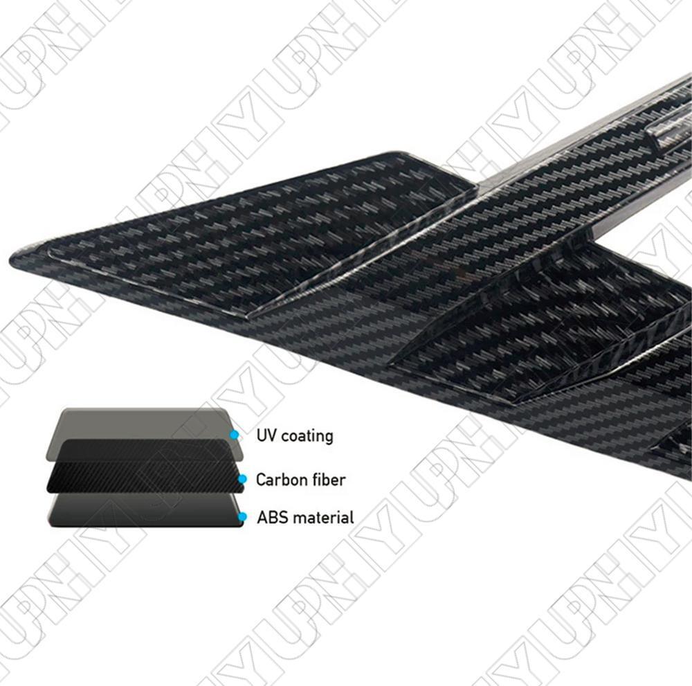 Carbon Fiber Look Car Rear Window Decoration Stickers Side Spoiler Splitter Trim Q
