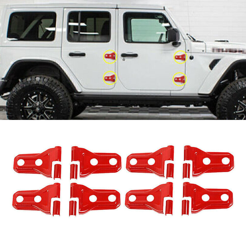 Door Hinge Trim Cover Fit for Jeep for Wrangler JL 2018 Accessories 8PCS Red