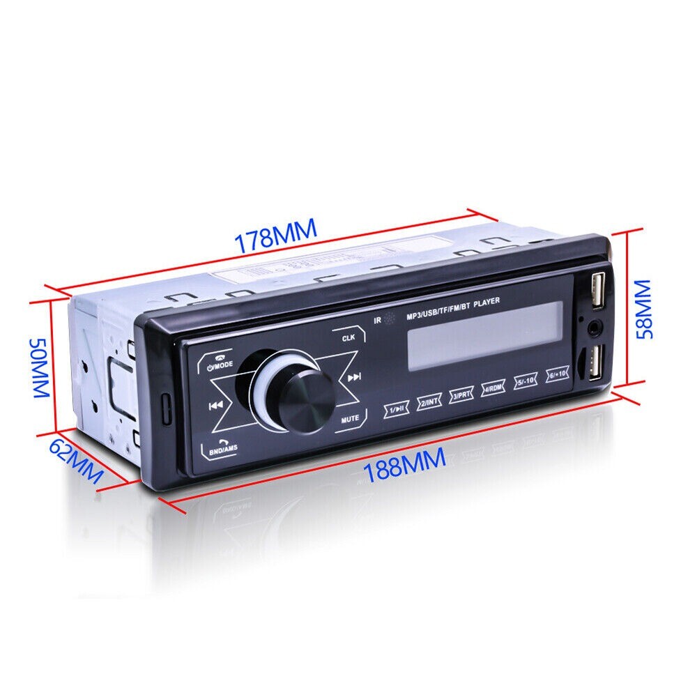 Bluetooth Car Stereo Audio In-Dash FM/AUX Input Receiver USB SD MP3 Radio Player n