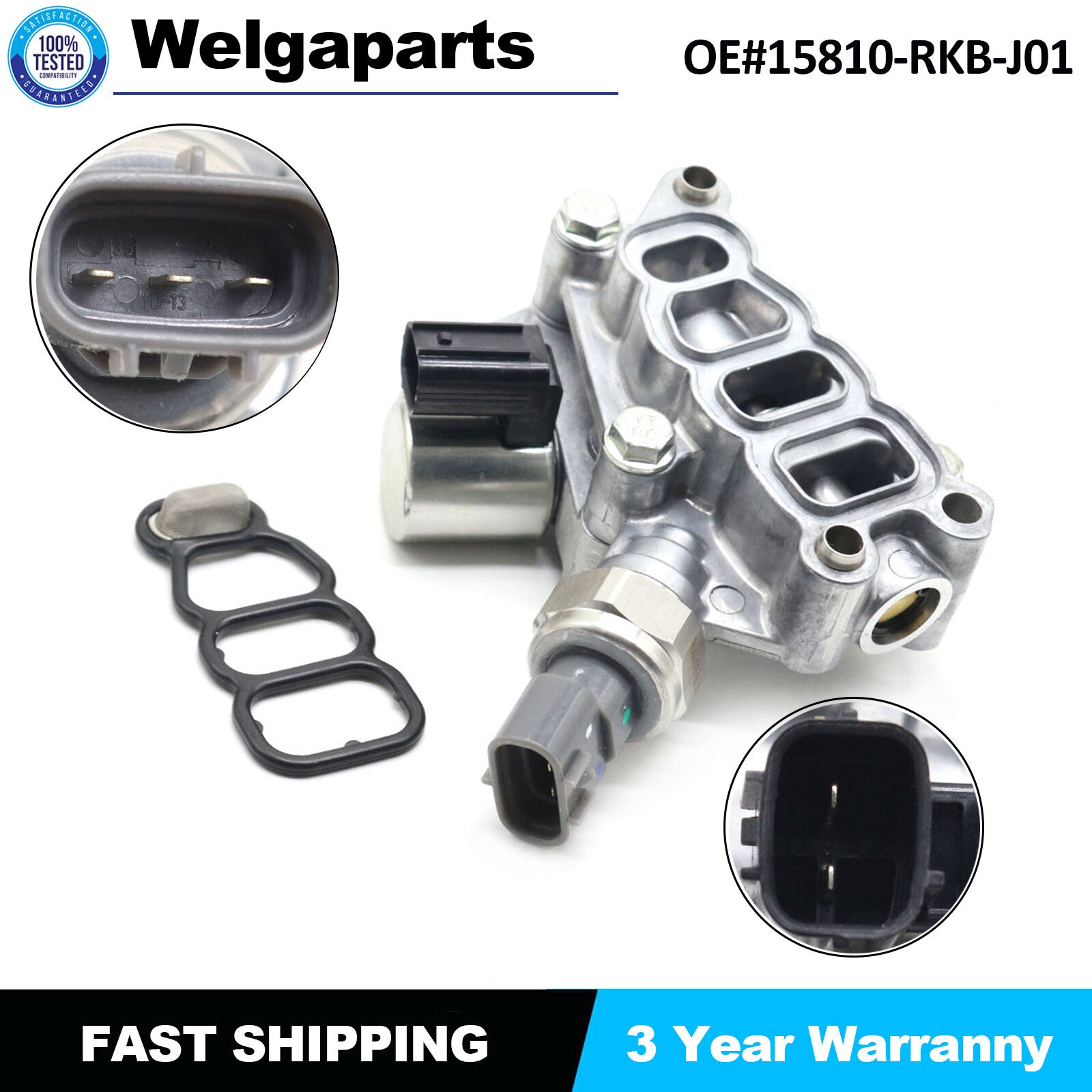 VTEC Solenoid Spool Valve W/Gasket for Honda Pilot Accord Odyssey 15810-RKB-J01