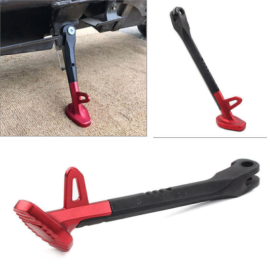 CNC Alloy 250MM Motorcycle Single Side Stand Leg Kickstand Supporter Black+Red Q