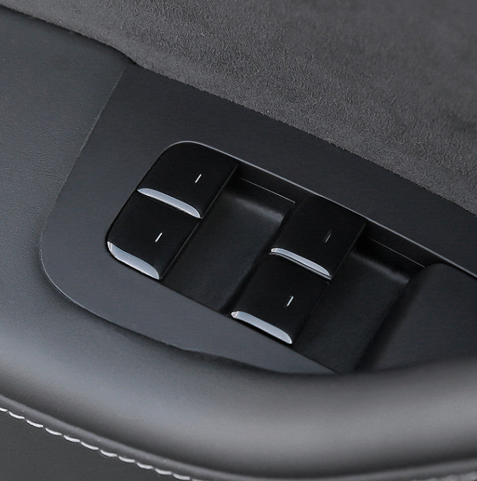Glossy Black Window Lift Panel Switch Decoration for Tesla Model 3 Y 2017-2023
