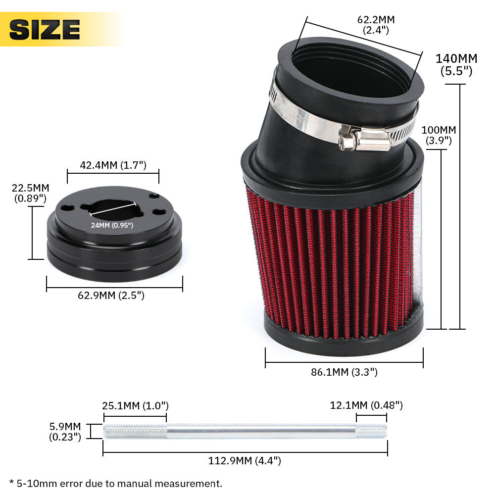 212cc 6.5 HP  224cc HP Predator High Performance Air Filter Intake Kit