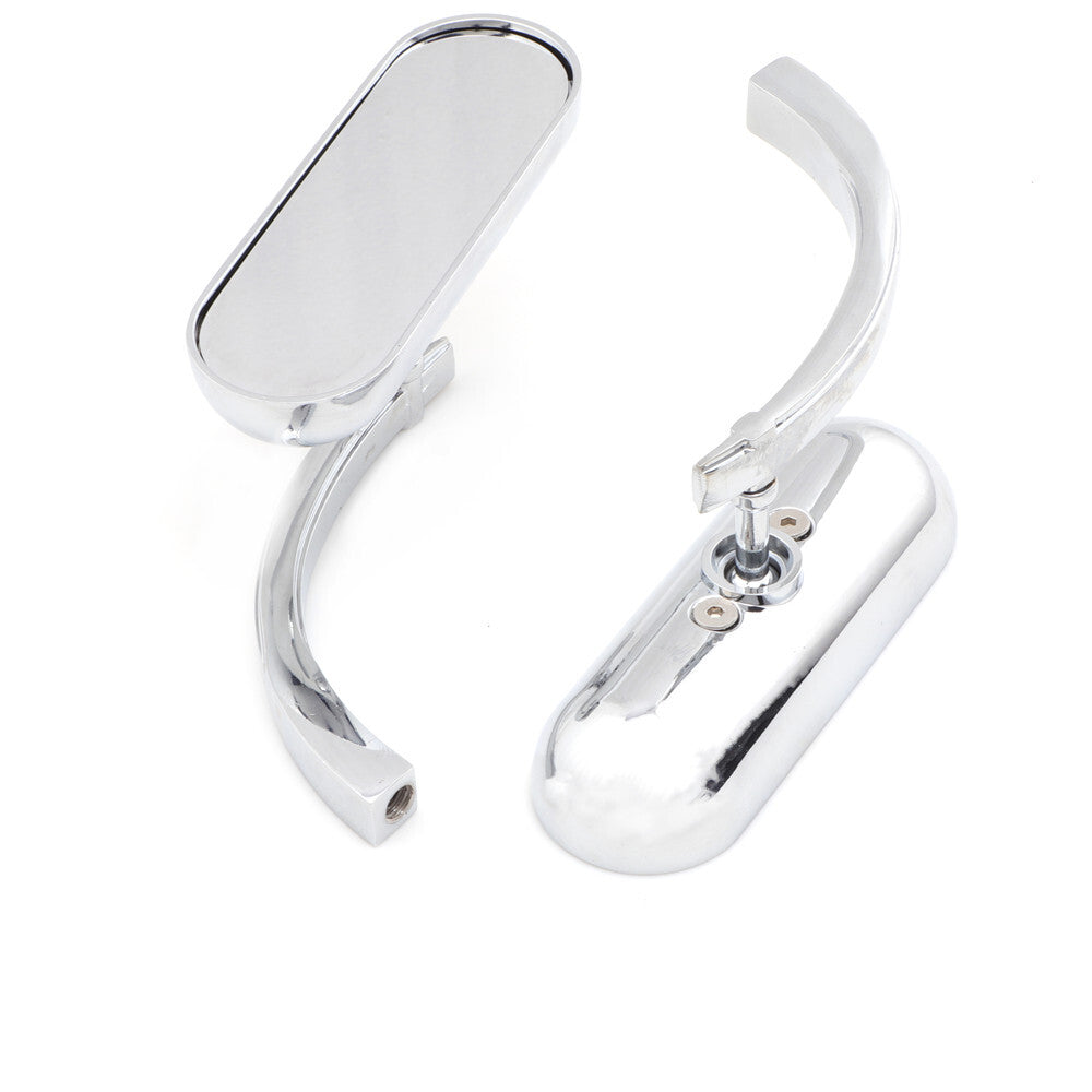 Chrome for Mini Oval Rearview Side Mirror for Kawasaki Vulcan 500/750/800/900/1500 Q