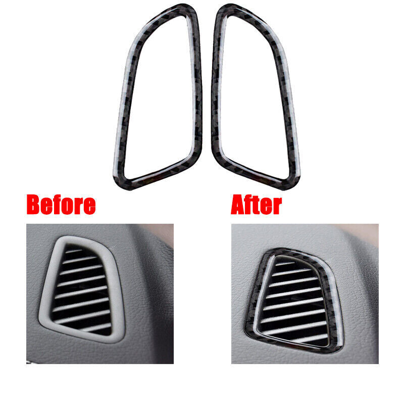 Carbon fiber car dashboard vent decorative stickers for C, GLC, W205, C180, C200- n