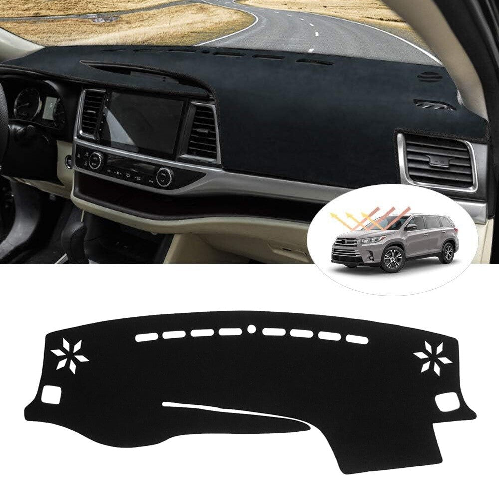 Anti-glare dashboard protector for 2014-2019 Highlander SUV dashboard mat, black. n