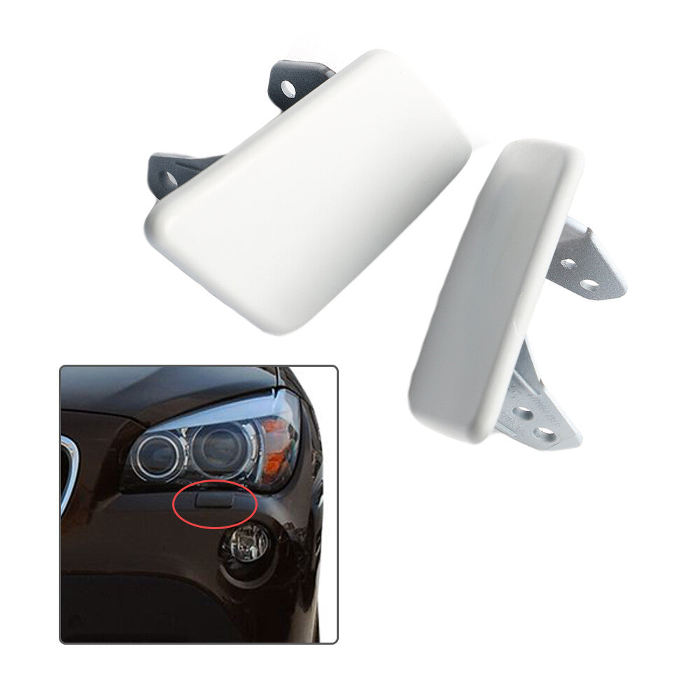 Headlight Washer Spray Cover Cap Pair R+L Fit for BMW X1 E84 2009 2010 2011 2012