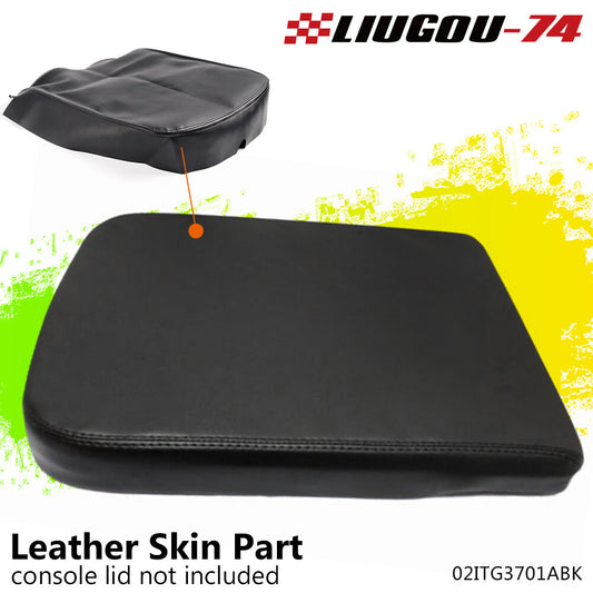 Suitable for Dodge for Ram 2002-2008, Leather Armrest Center Console Cover, Black, 1 Piece Q