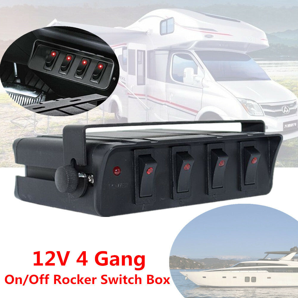 12V 4-way switch rocker switch box controller for emergency flashers in cars and yachts - n