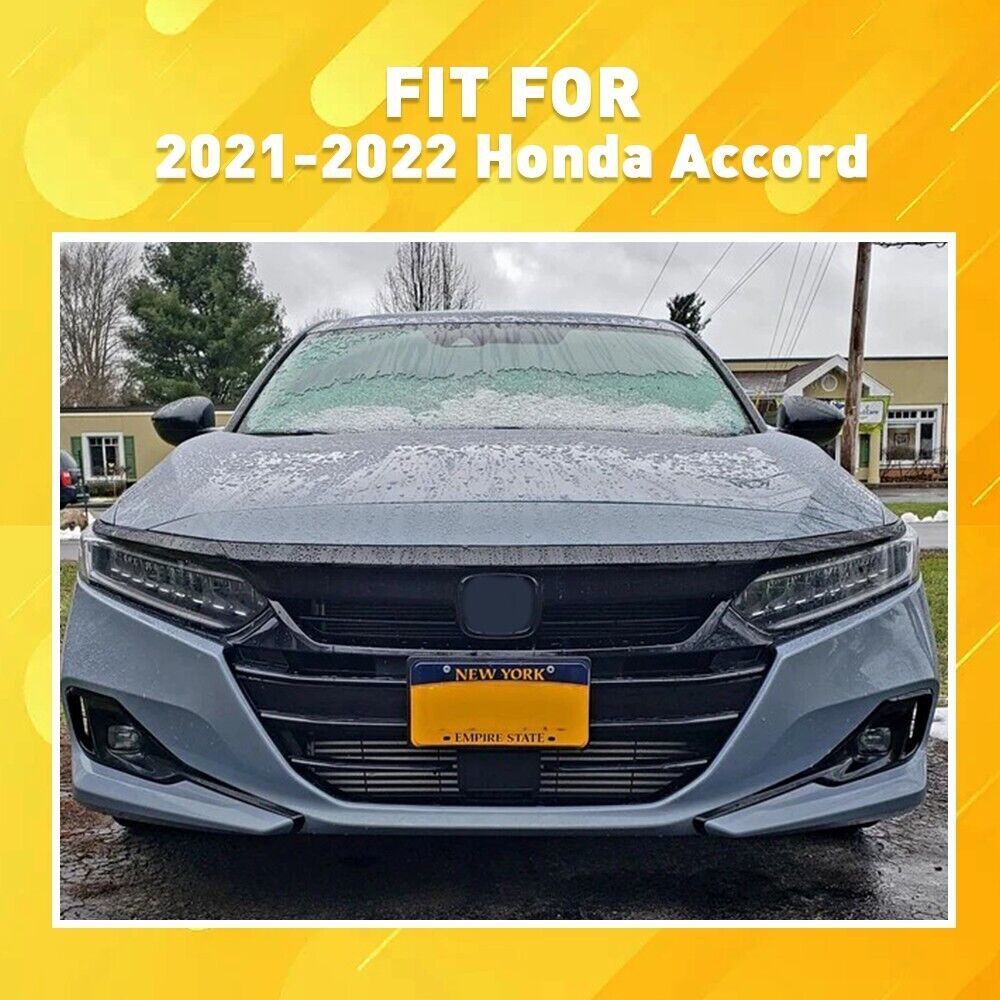 Gloss Black For 21-22 for Honda Accord Chrome Delete Front Grille Cover Trims