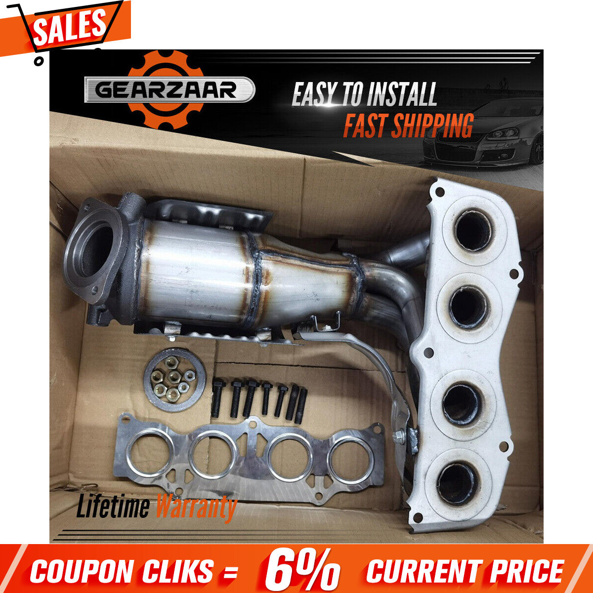 Catalytic Converter Exhaust Manifold W/Gasket for Toyota for Camry 2.4L 2002-2006 U!