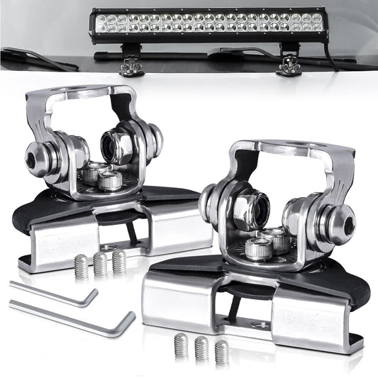 2x Pillar Hood Car LED DRL Light Bracket Auxiliary Headlight Holder Off-road SUV