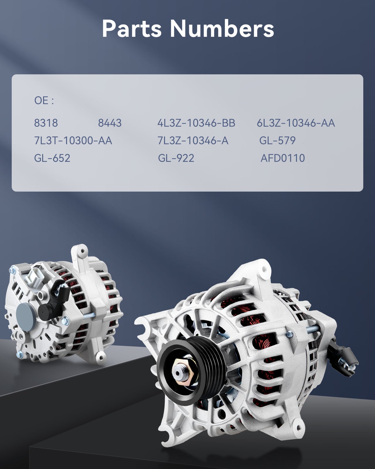 Fit for 2006-2008 for Lincoln Mark LT V8 5.4L Silver 12V Alternator 4L3Z-10346-BB