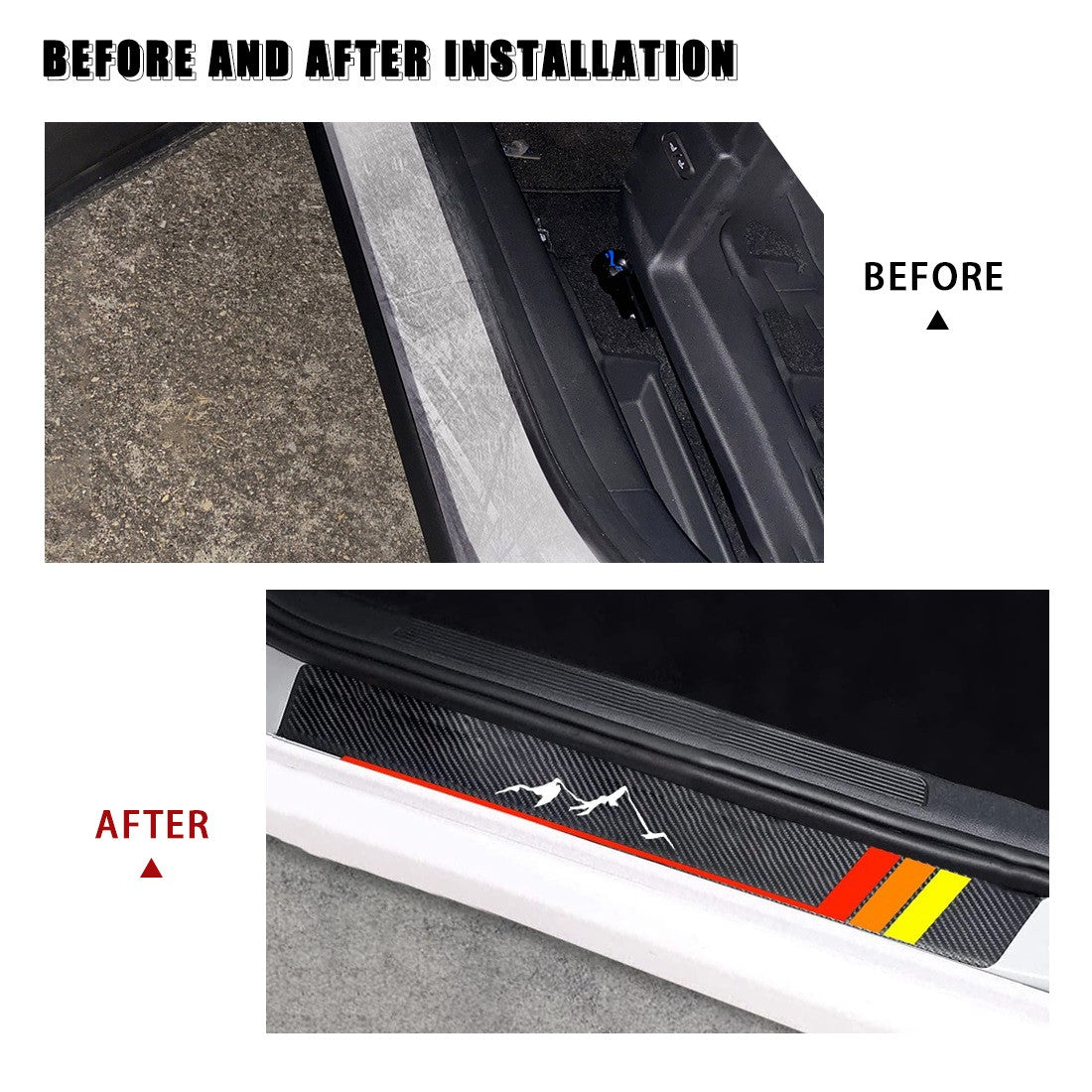 4-piece set of Tacoma headliner, yellow tricolor door and window panel protectors - n