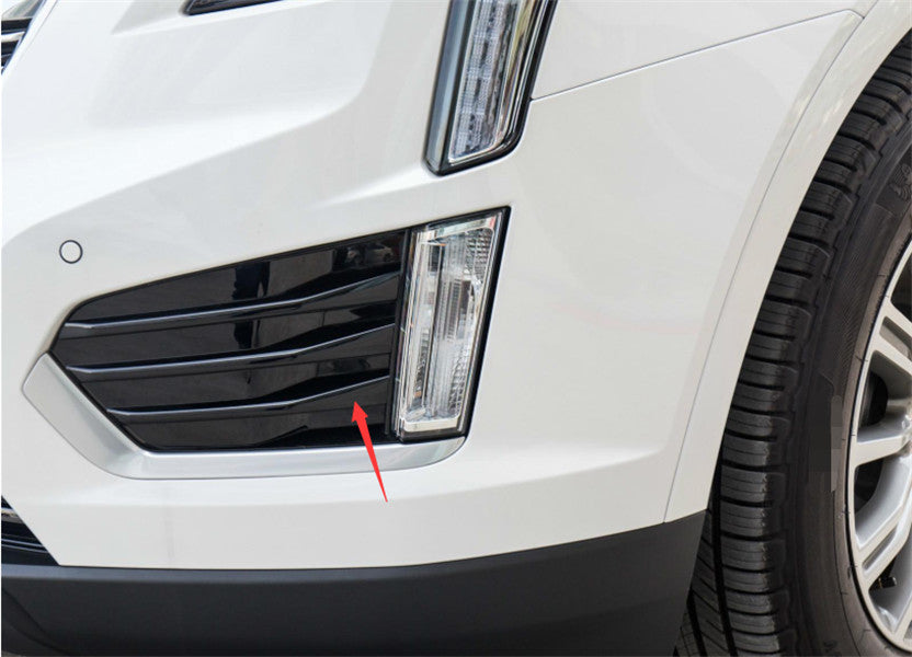 For 17-2024 for Cadillac XT5 Black Steel Front Fog Light Lamp Moulding Strip Trim 6X